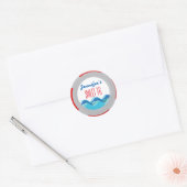Tropical Beach Pool Party Sweet 16 Ronde Sticker (Envelop)