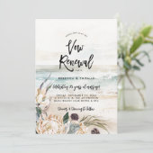 Tropical Beach Protea geloftevernieuwing uitnodigi Kaart (Staand voorkant)