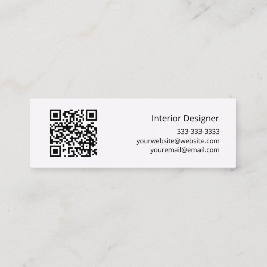 Tropical Beach QR code Abstracte zonsondergang Mini Visitekaartje (Achterkant)