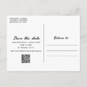 Tropical Beach QR Code Bruiloft Save the Date Aankondigingskaart (Achterkant)
