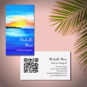 Tropical Beach QR code Interieur Design Abstract Visitekaartje