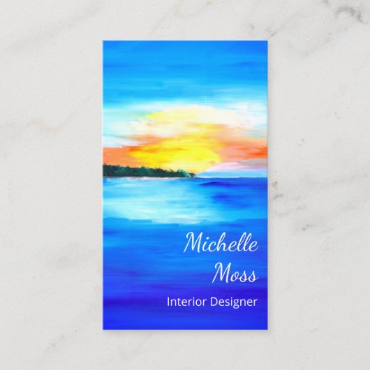 Tropical Beach QR code Interieur Design Abstract Visitekaartje (Voorkant)