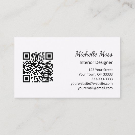 Tropical Beach QR code Interieur Design Abstract Visitekaartje (Achterkant)