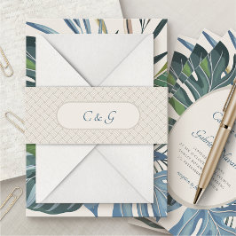 Tropical Beach Rattan bruiloft Uitnodigingen Wikkel