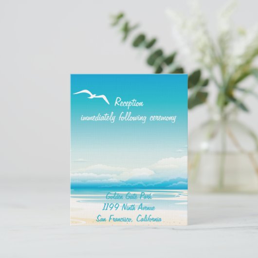 Tropical Beach Receptie Insert Kaart (Staand voorkant)