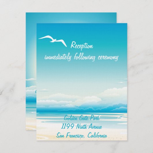 Tropical Beach Receptie Insert Kaart (Voorkant / Achterkant)