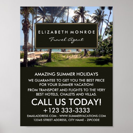 Tropical Beach, reisbureau Adverteren Poster (Voorkant)