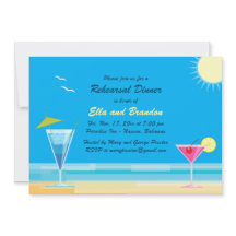 Tropical Beach repetitie diner uitnodiging