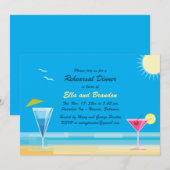 Tropical Beach repetitie diner uitnodiging (Voorkant / Achterkant)