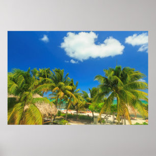 Tropical beach resort, Belize Poster