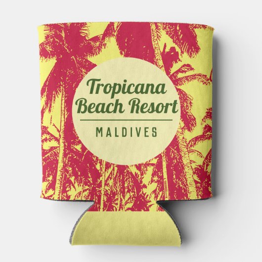 Tropical Beach Resort met Palm Trees Design Blikjeskoeler (Achterkant)