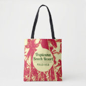 Tropical Beach Resort met Palm Trees Design Tote Bag (Voorkant)