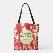 Tropical Beach Resort met Palm Trees Design Tote Bag (Achterkant)