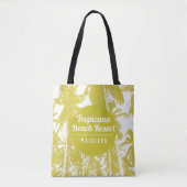 Tropical Beach Resort met Palm Trees Design Tote Bag (Voorkant)