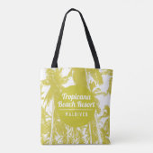 Tropical Beach Resort met Palm Trees Design Tote Bag (Achterkant)