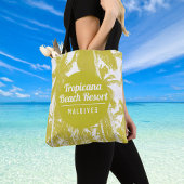 Tropical Beach Resort met Palm Trees Design Tote Bag