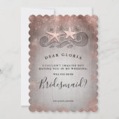 Tropical Beach Roos Gold bruidsmeisje voorstel Kaart (Voorkant)