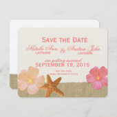 Tropical Beach Rustic Bewaar de datum Save The Date (Voorkant / Achterkant)