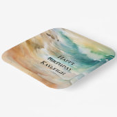 Tropical Beach Sand Turquoise Zee Verjaardag Papieren Bordje (Gebogen)