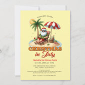 Tropical Beach & Santa Christmas in het feest van  Kaart (Voorkant)