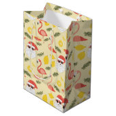 Tropical Beach & Santa Christmas in het feest van  Medium Cadeauzakje (Voorkant Gekanteld)