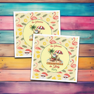 Tropical Beach & Santa Christmas in het feest van  Servet