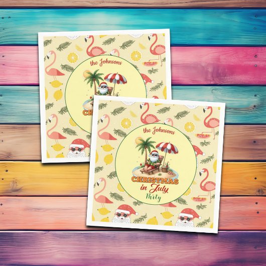 Tropical Beach & Santa Christmas in het feest van  Servet