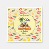 Tropical Beach & Santa Christmas in het feest van  Servet (Voorkant)