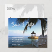Tropical Beach Save the Date Briefkaart (Voorkant / Achterkant)