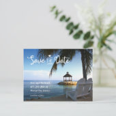 Tropical Beach Save the Date Briefkaart (Staand voorkant)