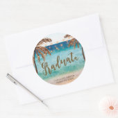 Tropical Beach Scene afstuderen gunst sticker (Envelop)