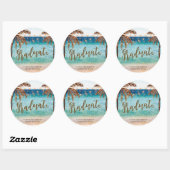 Tropical Beach Scene afstuderen gunst sticker (Vel)