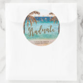 Tropical Beach Scene afstuderen gunst sticker (Tas)