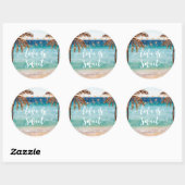 Tropical Beach Scene Liefde is lieve gunsten stick Ronde Sticker (Vel)