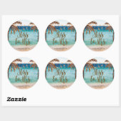 Tropical Beach Scene Miss to Mrs Favus sticker (Vel)