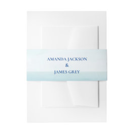 Tropical Beach Sea Blue Wedding Belly Band Uitnodigingen Wikkel