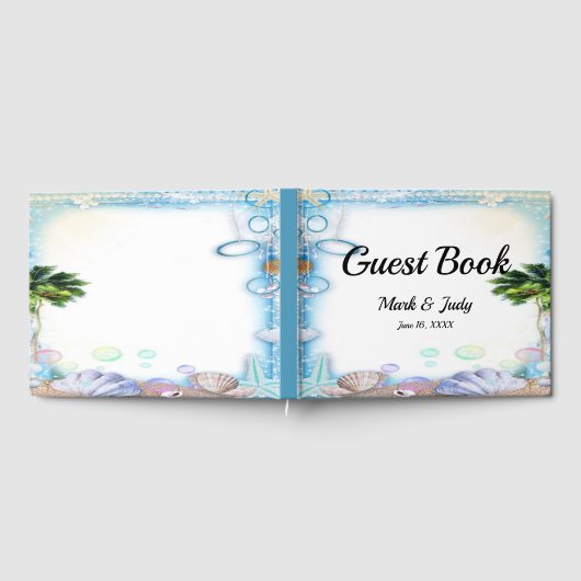 Tropical Beach Seashell Bruiloft Gastenboek (Volledig)