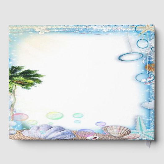 Tropical Beach Seashell Bruiloft Gastenboek (Achterkant)