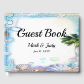 Tropical Beach Seashell Bruiloft Gastenboek (Voorkant)