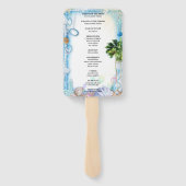 Tropical Beach Seashell bruiloft programma fans Handwaaier (Achterkant)