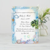 Tropical Beach Seashell bruiloft verlovingsfeest Kaart (Staand voorkant)