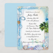 Tropical Beach Seashell Bruiloft Vrijgezellenfeest Kaart (Voorkant / Achterkant)