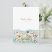 Tropical Beach Shell bruids douche uitnodiging (Staand voorkant)