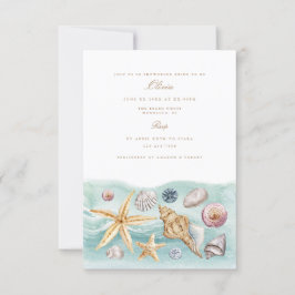 Tropical Beach Shell bruids douche uitnodiging