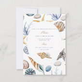 Tropical Beach Shell bruids douche uitnodiging (Voorkant)