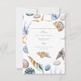 Tropical Beach Shell bruids douche uitnodiging