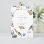 Tropical Beach Shell bruids douche uitnodiging (Staand voorkant)