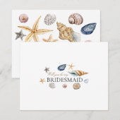 Tropical Beach Shell bruidsmeisje voorstel Kaart (Voorkant / Achterkant)
