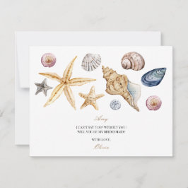 Tropical Beach Shell bruidsmeisje voorstel Kaart