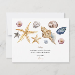 Tropical Beach Shell bruidsmeisje voorstel Kaart
